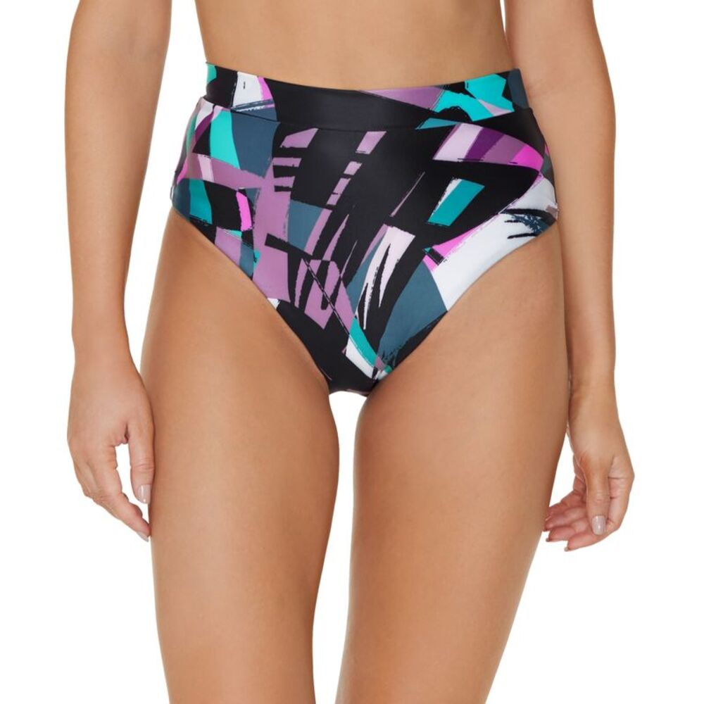 Raisins High-waist Tropics Bikini Bottoms In Black L